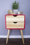 Tables Wood End Tables - 16" X 12" X 26" Red MDF, Wood End Table with Drawers HomeRoots