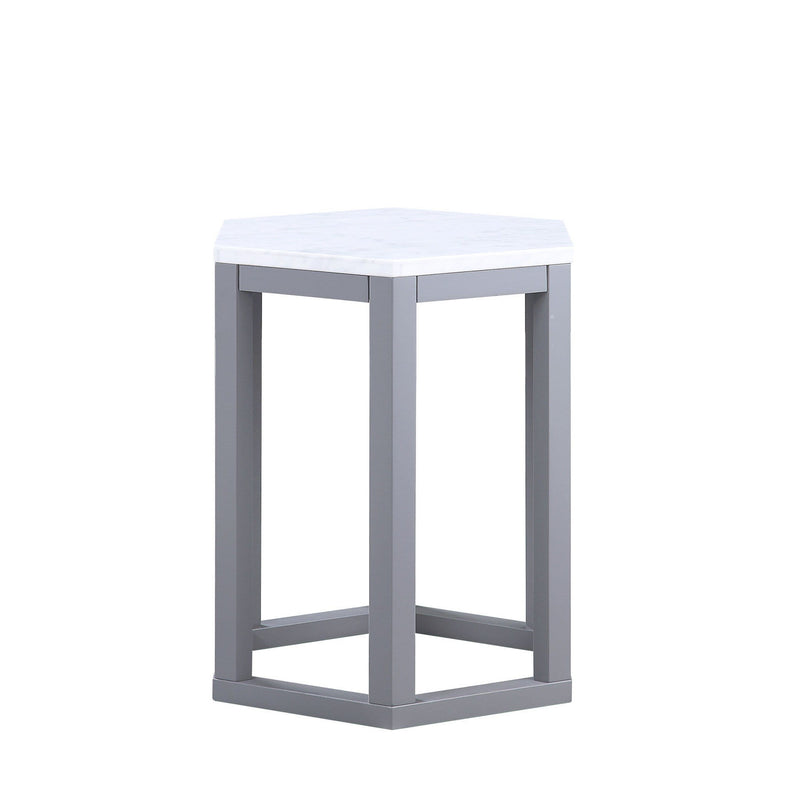 Tables Wood End Tables - 16" X 18" X 20" Gray Marble Wood 2Pc Pk End Table HomeRoots