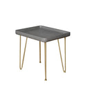 Tables Wood End Tables - 16" x 20" x 18" Gray, Wood, Metal, Side/ End Table with Rectangular Top HomeRoots