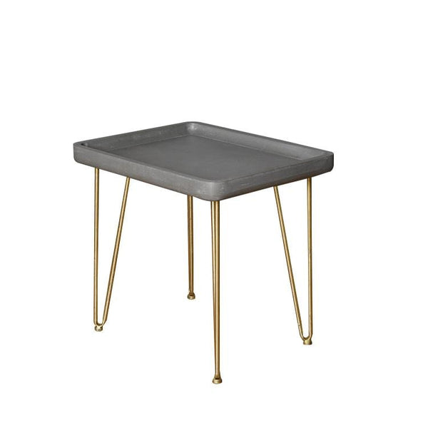 Tables Wood End Tables - 16" x 20" x 18" Gray, Wood, Metal, Side/ End Table with Rectangular Top HomeRoots