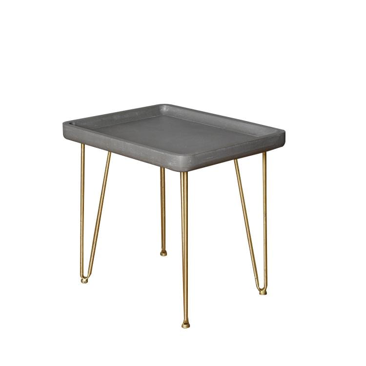 Tables Wood End Tables - 16" x 20" x 18" Gray, Wood, Metal, Side/ End Table with Rectangular Top HomeRoots