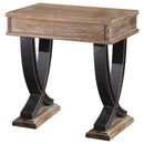 Tables Wood End Tables - 20" X 22" X 25" Antique Oak Black Wood Metal End Table HomeRoots