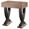 Tables Wood End Tables - 20" X 22" X 25" Antique Oak Black Wood Metal End Table HomeRoots