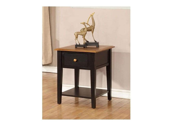 Tables Wood End Tables - 20" X 24" X 26" Harvest Black Hardwood End Table HomeRoots