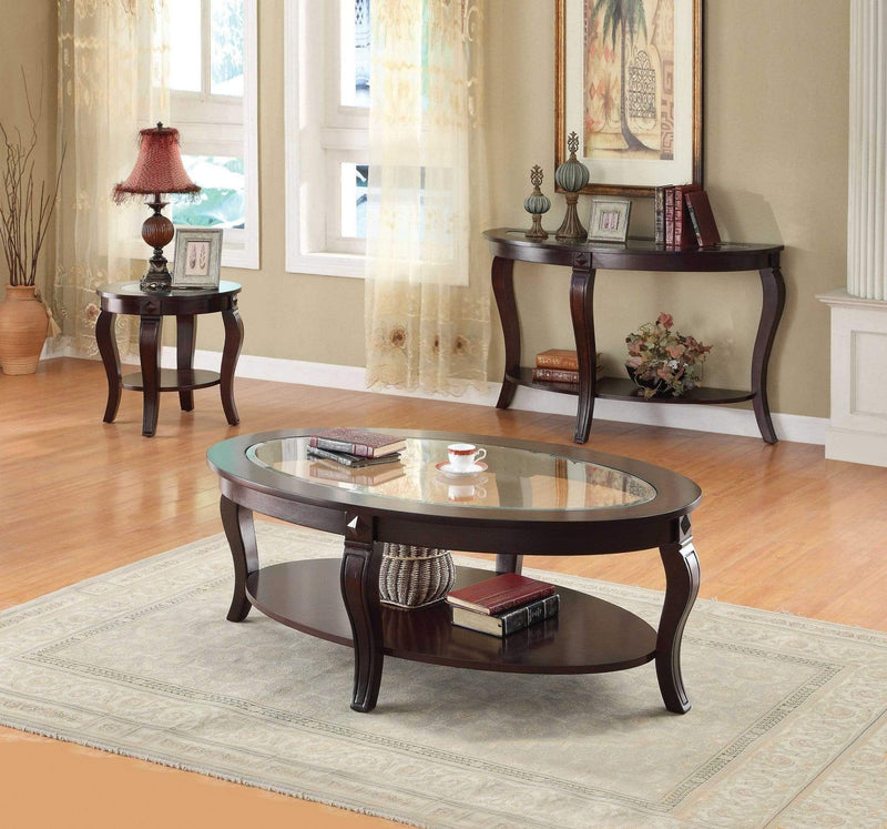 Tables Wood End Tables - 22" X 22" X 21" Walnut Clear Glass Wood End Table HomeRoots