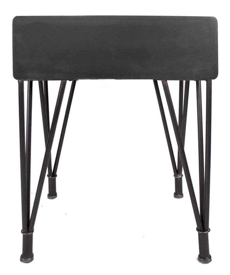 Tables Wood End Tables - 22" X 9" X 24" Charcoal And Natural Wood Iron, Wood, MDF End Table with a Drawer HomeRoots