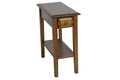 Tables Wood End Tables - 23" X 11" X 24" Burnished Walnut Hardwood Rectangular End Table With Drawer HomeRoots