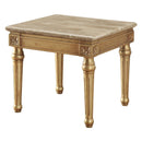 Tables Wood End Tables - 26" X 26" X 24" Marble Antique Gold Wood End Table HomeRoots
