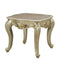 Tables Wood End Tables - 28" X 28" X 24" Marble Antique White Wood Poly-Resin End Table HomeRoots