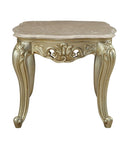 Tables Wood End Tables - 28" X 28" X 24" Marble Antique White Wood Poly-Resin End Table HomeRoots