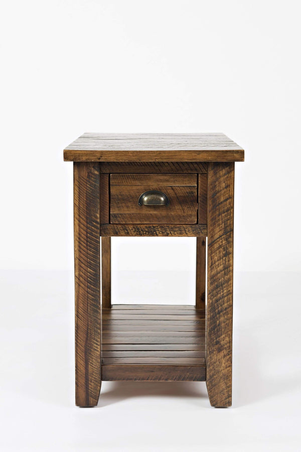 Wooden One Drawer Chairside Table, Dakota Oak Brown