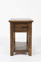 Wooden One Drawer Chairside Table, Dakota Oak Brown