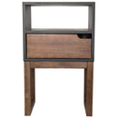 Tables Wooden Side Table - 16" X 12" X 26" Black & Mocha Solid Wood One Drawer Open Display Side Table HomeRoots