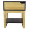 Tables Wooden Side Table - 16" X 16" X 20" Black & Natural Solid Wood One Drawer Side Table w/ Shelf HomeRoots