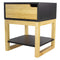 Tables Wooden Side Table - 16" X 16" X 20" Black & Natural Solid Wood One Drawer Side Table w/ Shelf HomeRoots