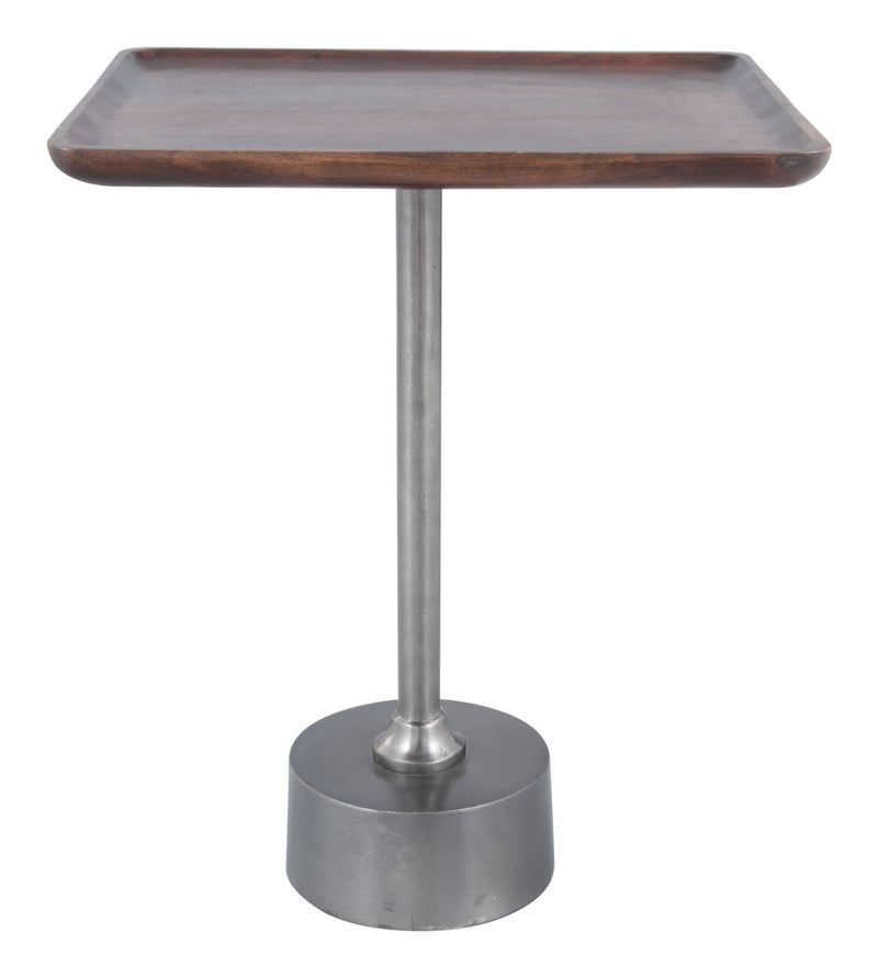 Tables Wooden Side Table - 17" x 15" x 21" Wood & Black, Mango Wood, Aluminium, Side Table HomeRoots