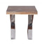 Tables Wooden Side Table - 20" X 20" X 20" Multi /Chrome Wood Metal Side Table HomeRoots