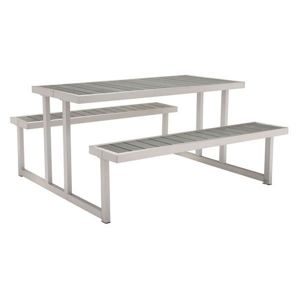 Tables Wooden Table - 23.6" X 23.6" X 37.4" Grey Chrome Table HomeRoots