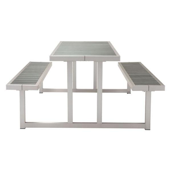 Tables Wooden Table - 23.6" X 23.6" X 37.4" Grey Chrome Table HomeRoots