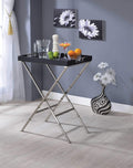 Tables Wooden Table - 24" X 15" X 31" Black Wood Tray Table HomeRoots