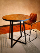 Tables Wooden Table - 36" X 36" X 42" Brown And Black Iron/Wood Pub Table HomeRoots