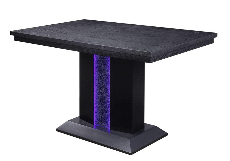 Tables Wooden Table - 36" X 60" X 36" Black Wood LED Counter Height Table HomeRoots