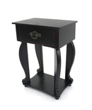 Tables Wooden Table - 6.75" x 10" x 13.75" Black, Traditional Style, Tabletop, One Drawer - Organizer HomeRoots