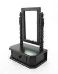 Tables Wooden Table - 8.5" x 14" x 20" Black, Traditional, Drawer - Table Mirror HomeRoots