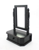 Tables Wooden Table - 8.5" x 14" x 20" Black, Traditional, Drawer - Table Mirror HomeRoots