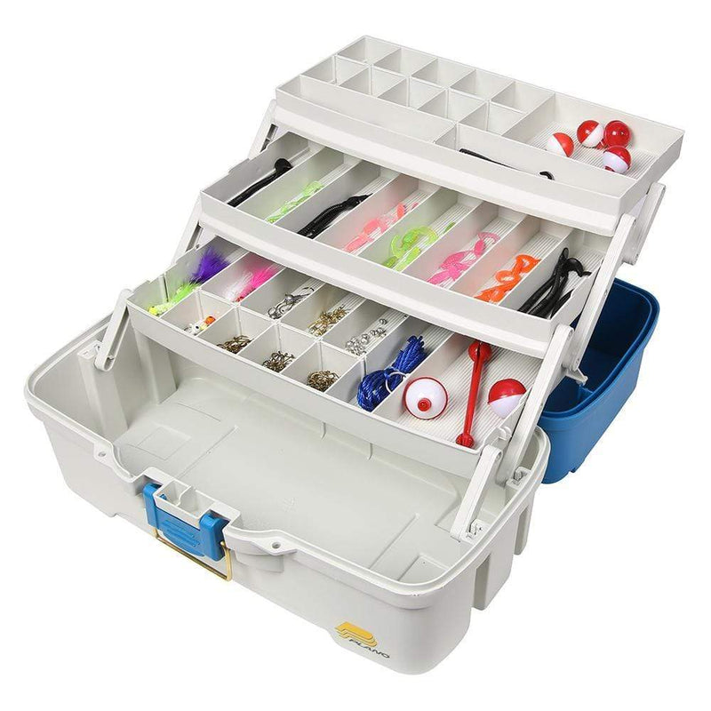 Tackle Storage Plano Ready Set Fish Three-Tray Tackle Box - Aqua Blue/Tan [620310] Plano