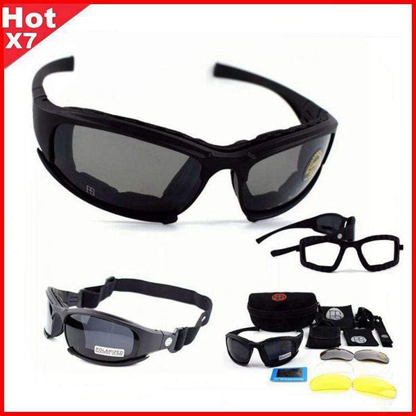 Tactical Glasses X7 Polarized Sunglasses Airsoft  Paintball Hiking Military Goggles Hunting Shooting Eyewear With 4 lens