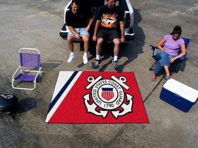 BBQ Grill Mat U.S. Armed Forces Sports  Coast Guard Tailgater Rug 5'x6'