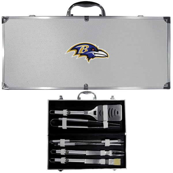 Tailgating & BBQ Accessories NFL - Baltimore Ravens 8 pc Stainless Steel BBQ Set w/Metal Case JM Sports-16