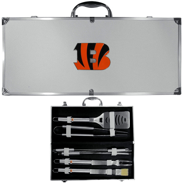 Tailgating & BBQ Accessories NFL - Cincinnati Bengals 8 pc Stainless Steel BBQ Set w/Metal Case JM Sports-16