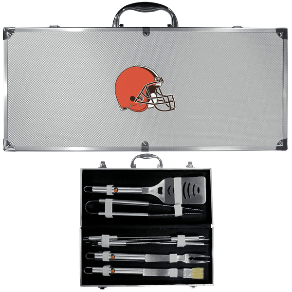 Tailgating & BBQ Accessories NFL - Cleveland Browns 8 pc Stainless Steel BBQ Set w/Metal Case JM Sports-16