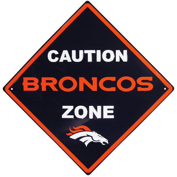 Tailgating & BBQ Accessories NFL - Denver Broncos Caution Wall Sign Plaque JM Sports-11