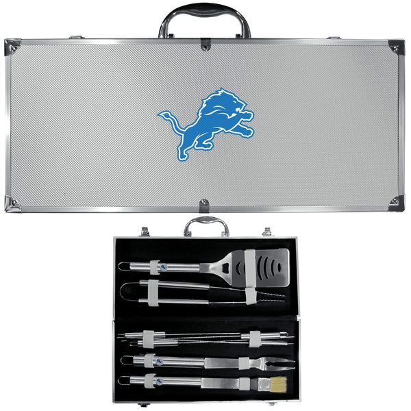 Tailgating & BBQ Accessories NFL - Detroit Lions 8 pc Stainless Steel BBQ Set w/Metal Case JM Sports-16