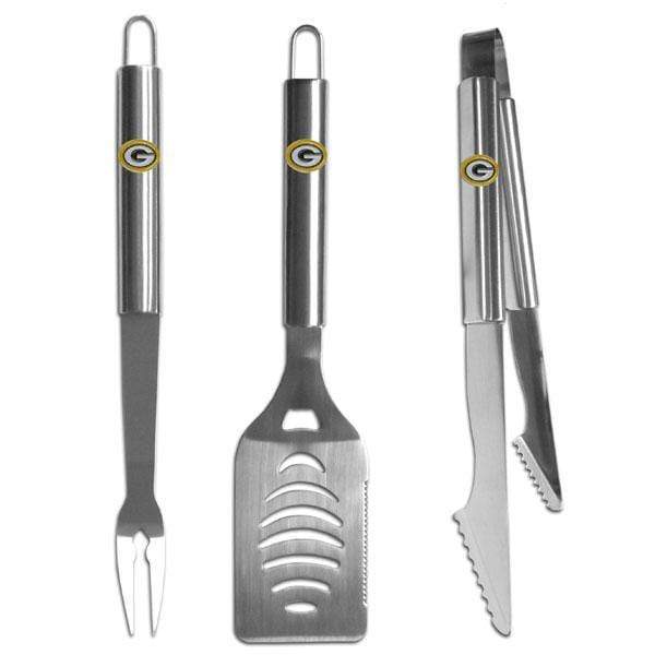 Tailgating & BBQ Accessories NFL - Green Bay Packers 3 pc Stainless Steel BBQ Set JM Sports-16
