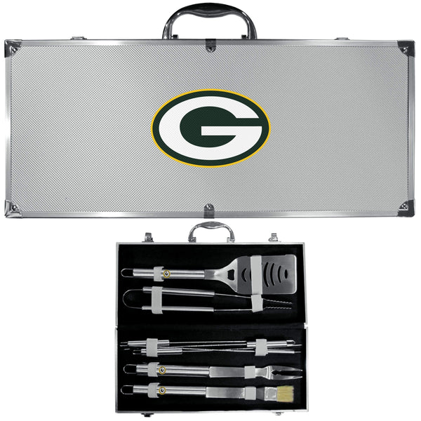 Tailgating & BBQ Accessories NFL - Green Bay Packers 8 pc Stainless Steel BBQ Set w/Metal Case JM Sports-16