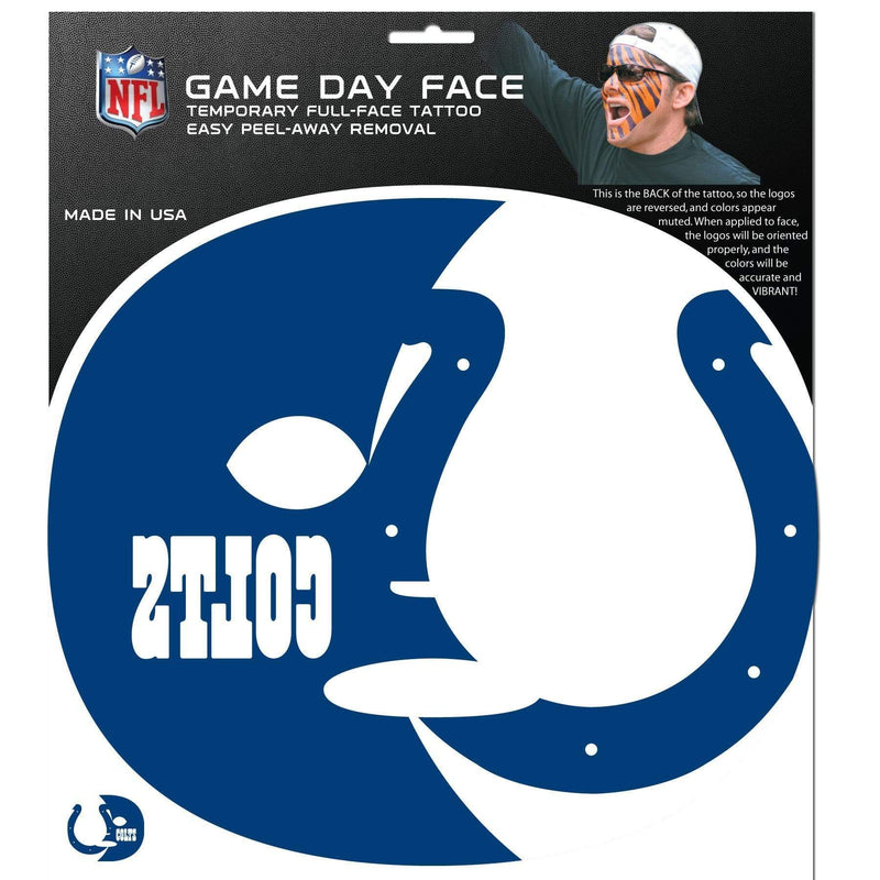 Tailgating & BBQ Accessories NFL - Indianapolis Colts Game Face Temporary Tattoo JM Sports-7