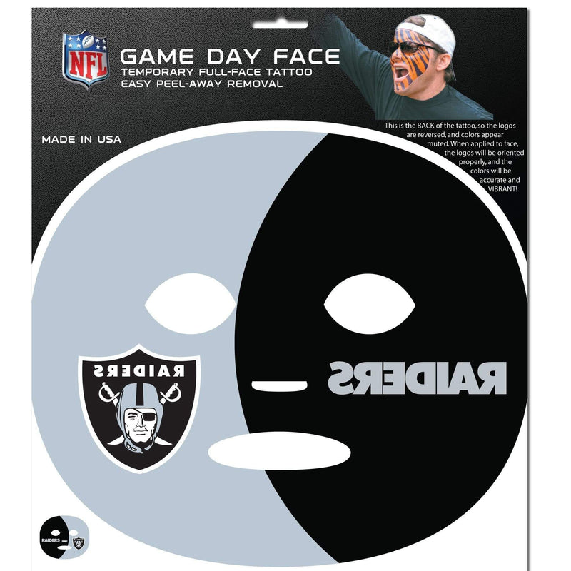 Tailgating & BBQ Accessories NFL - Oakland Raiders Game Face Temporary Tattoo JM Sports-7