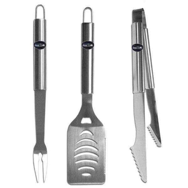 Tailgating & BBQ Accessories NFL - Seattle Seahawks 3 pc Stainless Steel BBQ Set JM Sports-16