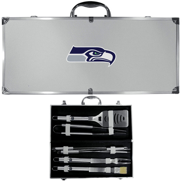 Tailgating & BBQ Accessories NFL - Seattle Seahawks 8 pc Stainless Steel BBQ Set w/Metal Case JM Sports-16