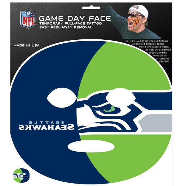 Tailgating & BBQ Accessories NFL - Seattle Seahawks Game Face Temporary Tattoo JM Sports-7