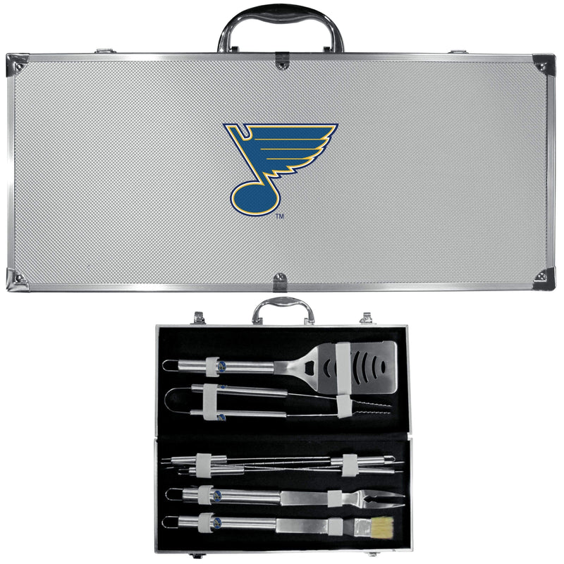 Tailgating & BBQ Accessories NHL - St. Louis Blues 8 pc Stainless Steel BBQ Set w/Metal Case JM Sports-16