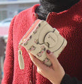 Tassel cartoon cat women wallet printing PU Leather women walelt brand designed coin purse female card holder cute girl wallet AExp