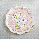 Tea Time Whimsy 9 in. Paper Plates - Pink (Set of 8)-Table Top Decor-JadeMoghul Inc.