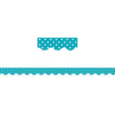 TEAL MINI POLKA DOTS SCALLOPED-Learning Materials-JadeMoghul Inc.