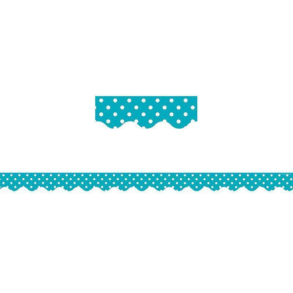 TEAL MINI POLKA DOTS SCALLOPED-Learning Materials-JadeMoghul Inc.