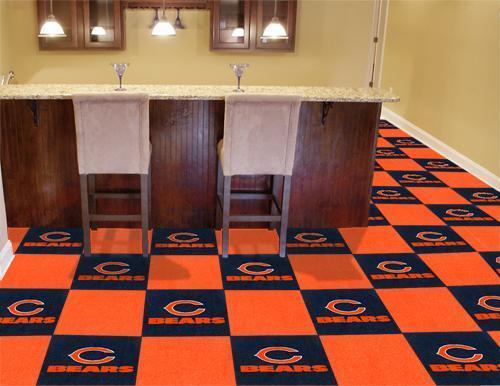 Team Carpet Tiles Carpet Flooring NFL Chicago Bears 18"x18" Carpet Tiles FANMATS